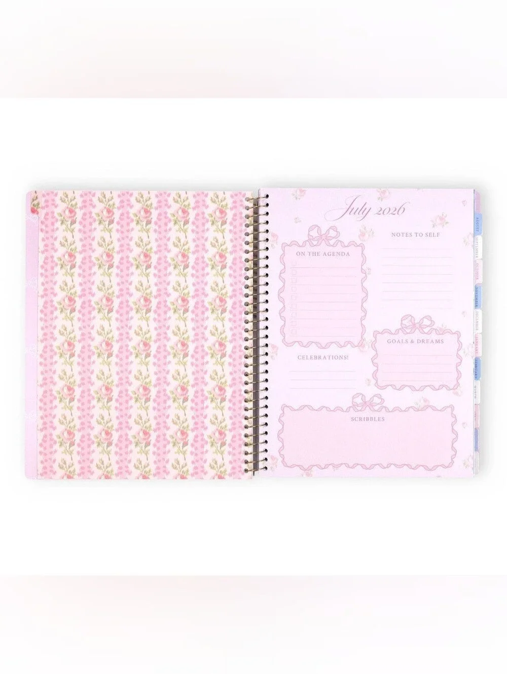 NWT LoveShackFancy x Yoobi 2026-2027 Teacher Planner Ribbon Rosa - Sterling Dusk